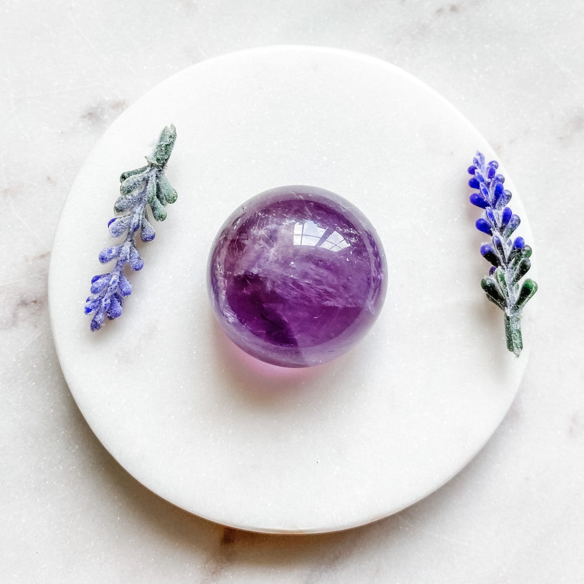 Amethyst crystal sphere