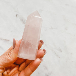 rose quartz crystal tower generator wand healing chakra love stone australia