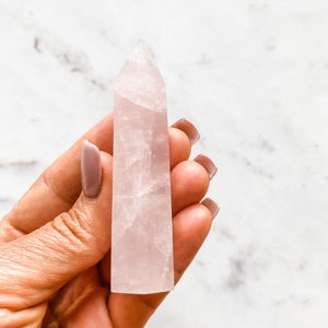 rose quartz crystal tower generator wand healing chakra love stone australia