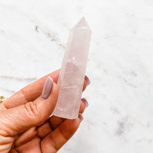 rose quartz crystal tower generator wand healing chakra love stone australia