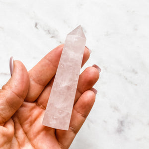 rose quartz crystal tower generator wand healing chakra love stone australia