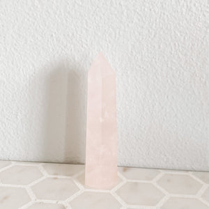 rose quartz crystal tower generator wand healing chakra love stone australia