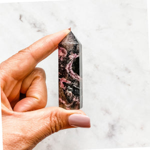 rhodonite crystal generator tower wand healing chakra australia