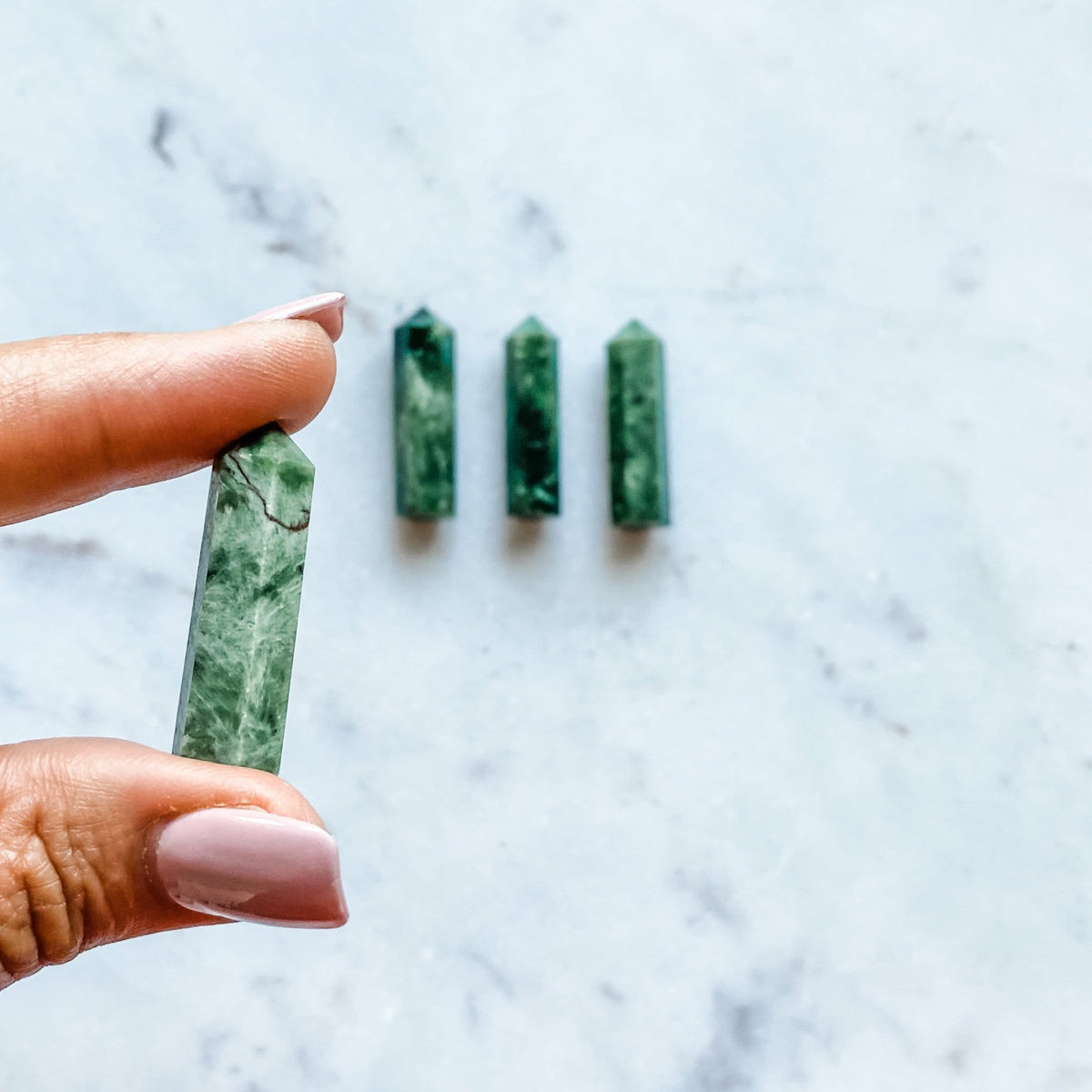 green jade crystal mini generator tower point wand healing australia