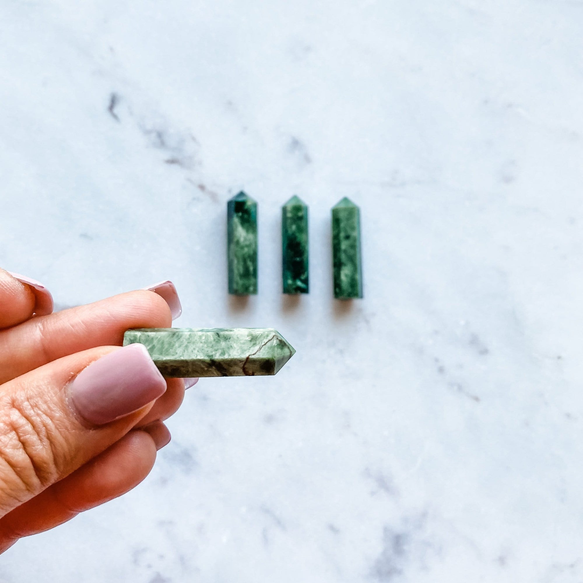 green jade crystal mini generator tower point wand healing australia