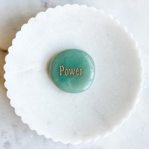 green aventurine crystal engraved insprirational palmstone australia