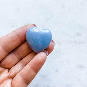 angelite crystal healing heart