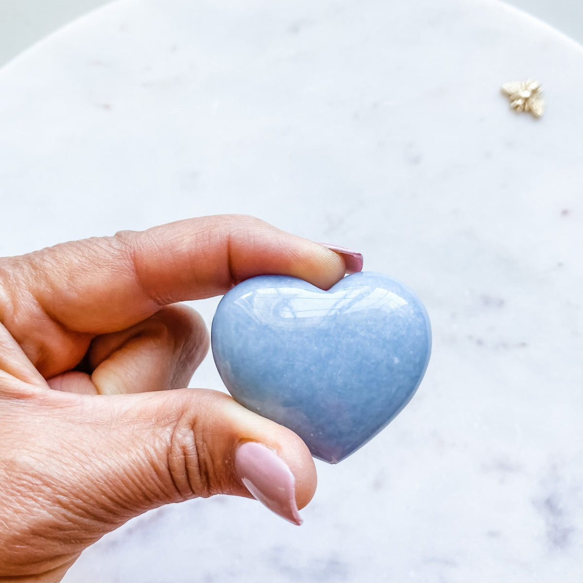angelite crystal healing heart