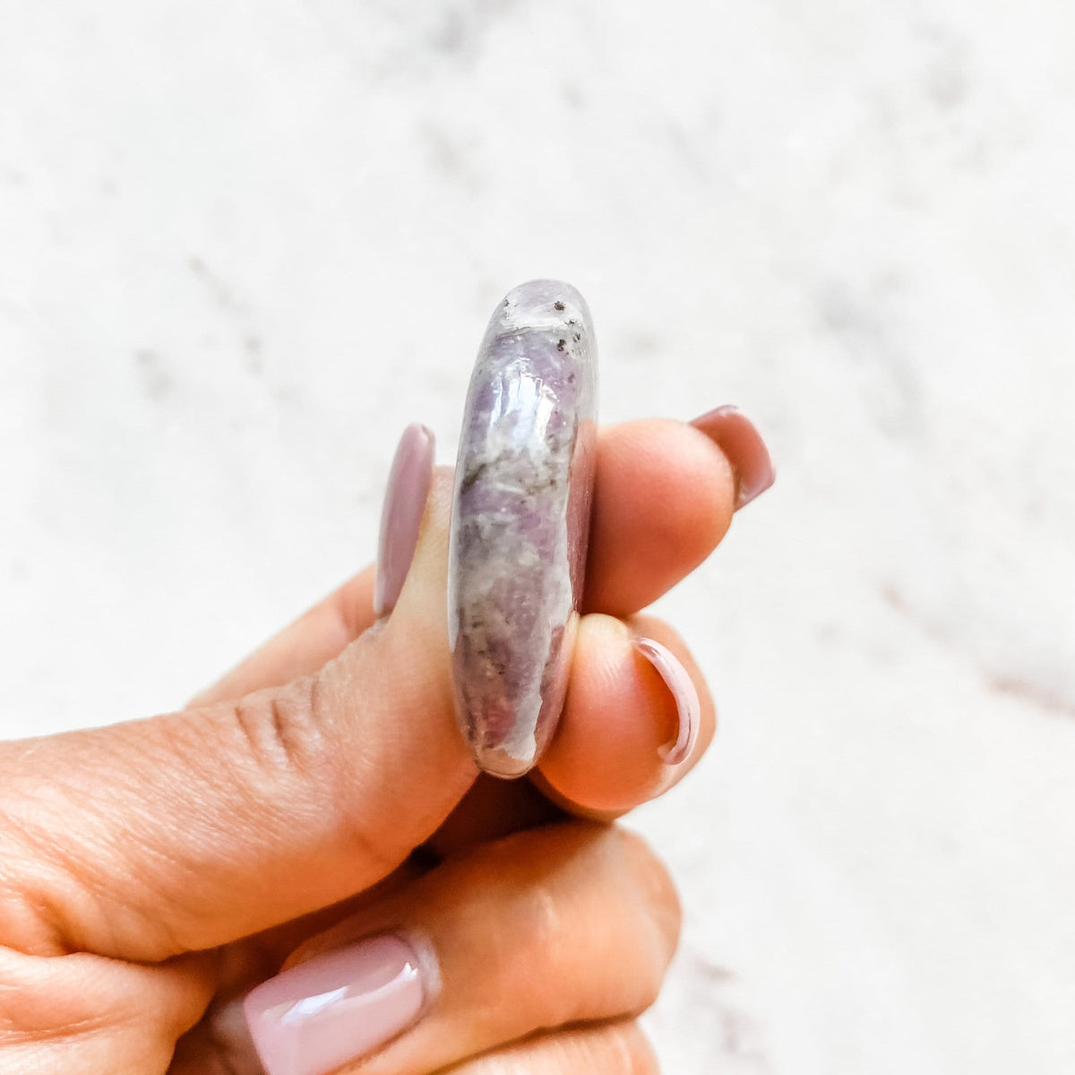 lepidolite crystal palmstone meditation worry stone australia
