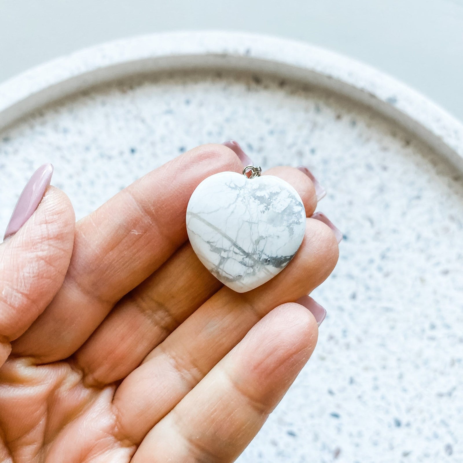 white howlite crystal stone healing pendant choker necklace australia