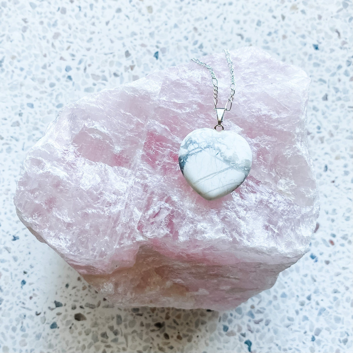 white howlite crystal stone healing pendant choker necklace australia