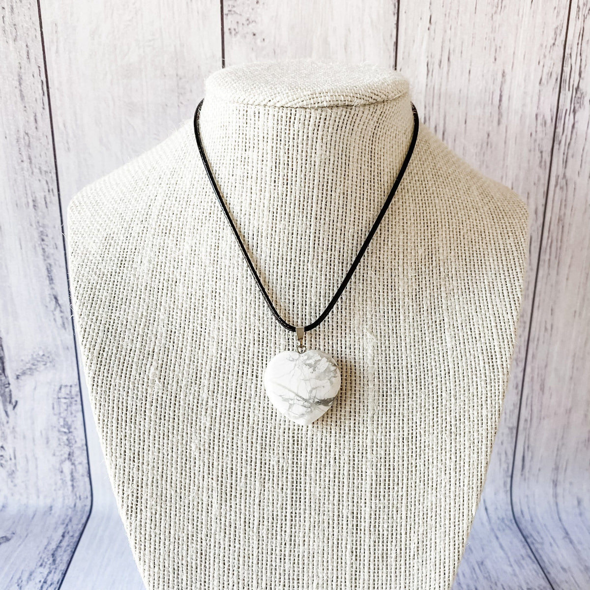 white howlite crystal stone healing pendant choker necklace australia