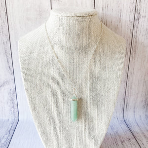 green aventurine crystal bullet point pendant sterling silver australia