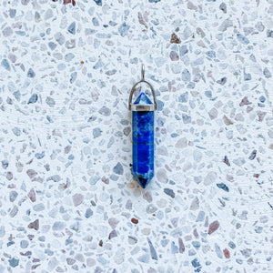 lapis lazuli crystal bullet point stone pendant australia