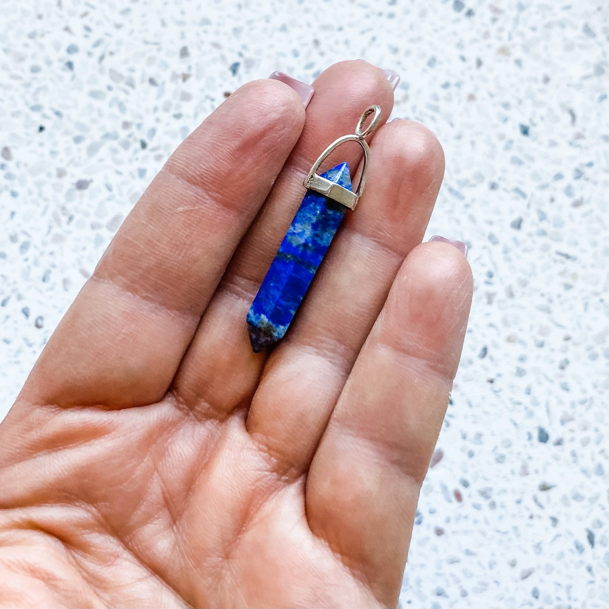 lapis lazuli crystal bullet point stone pendant australia