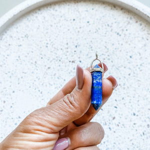 lapis lazuli crystal bullet point stone pendant australia