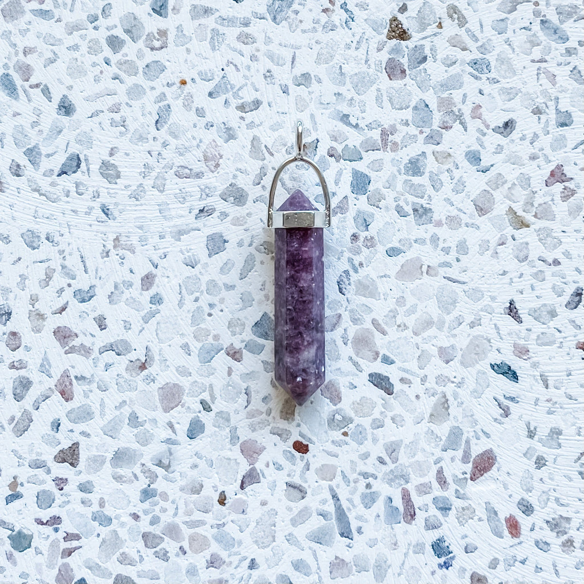 lepidolite crystal bullet point stone pendant australia