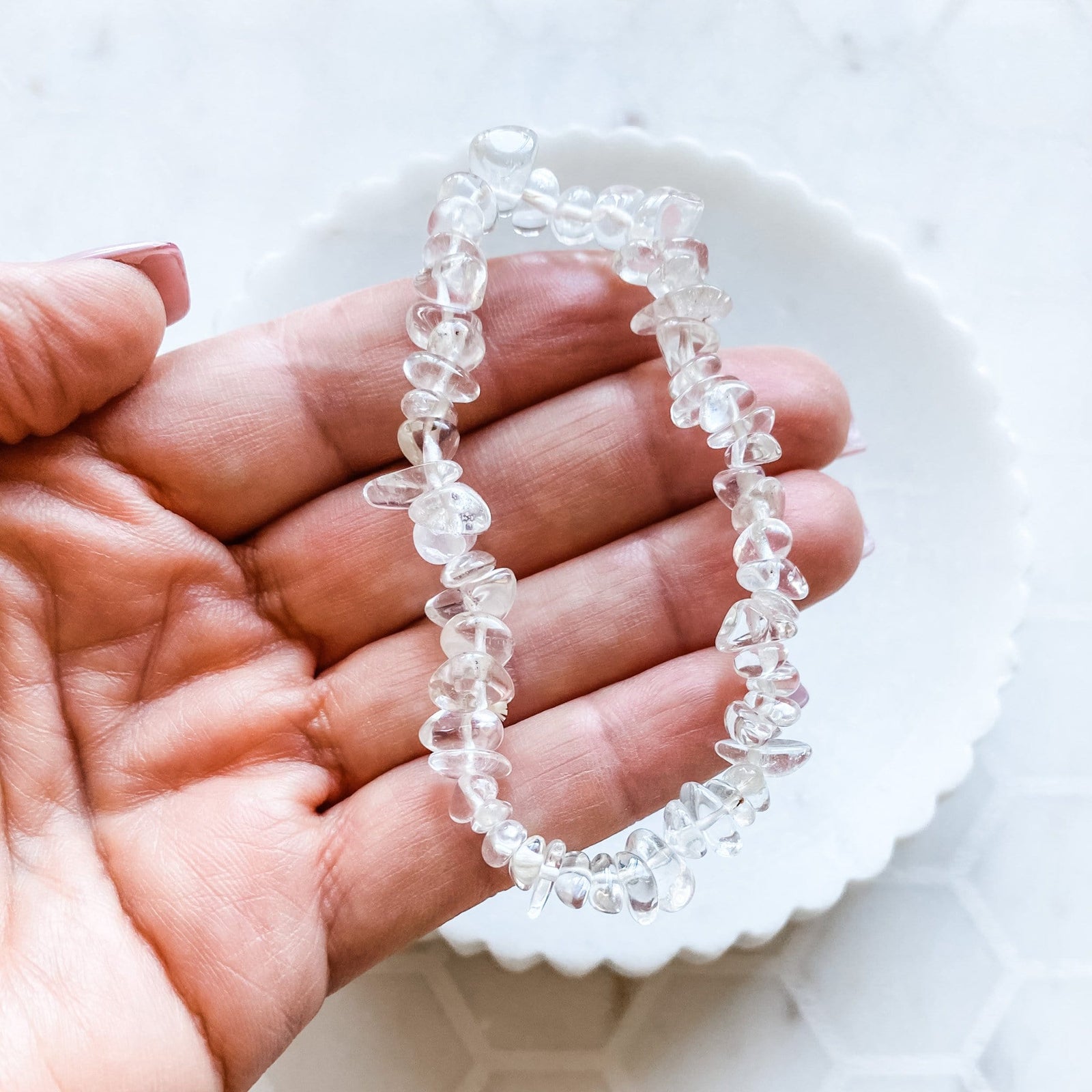 Clear quartz crystal chip healing bracelet australia