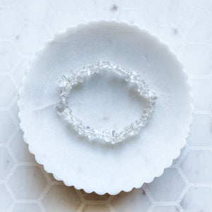 Clear quartz crystal chip healing bracelet australia
