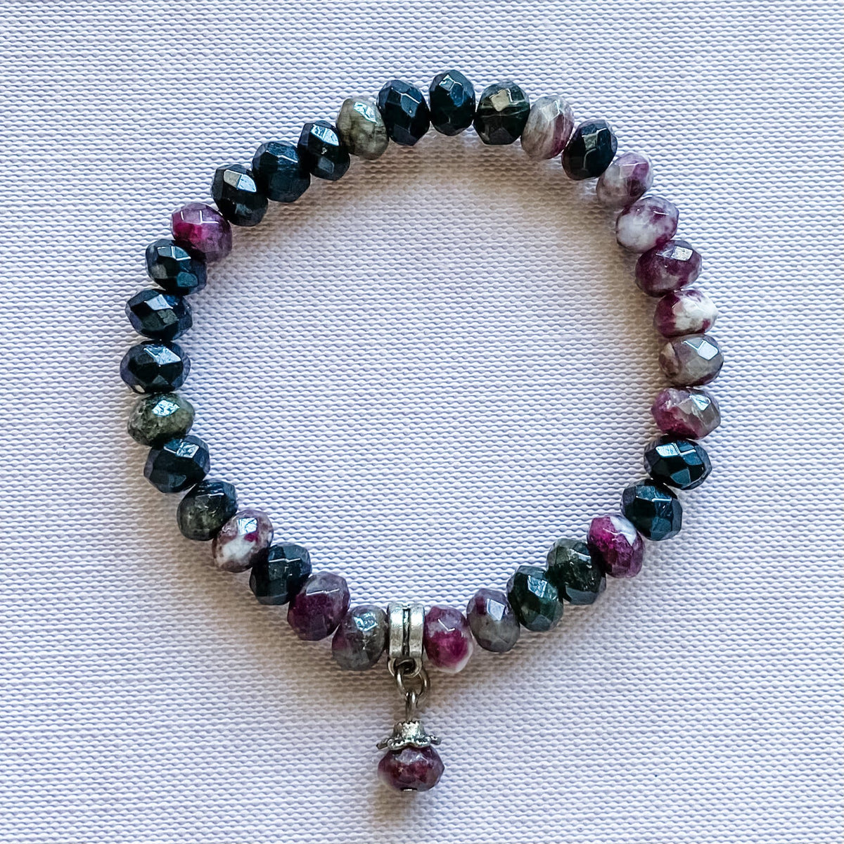 pink tourmaline crystal elastic stretch beaded bracelet australia