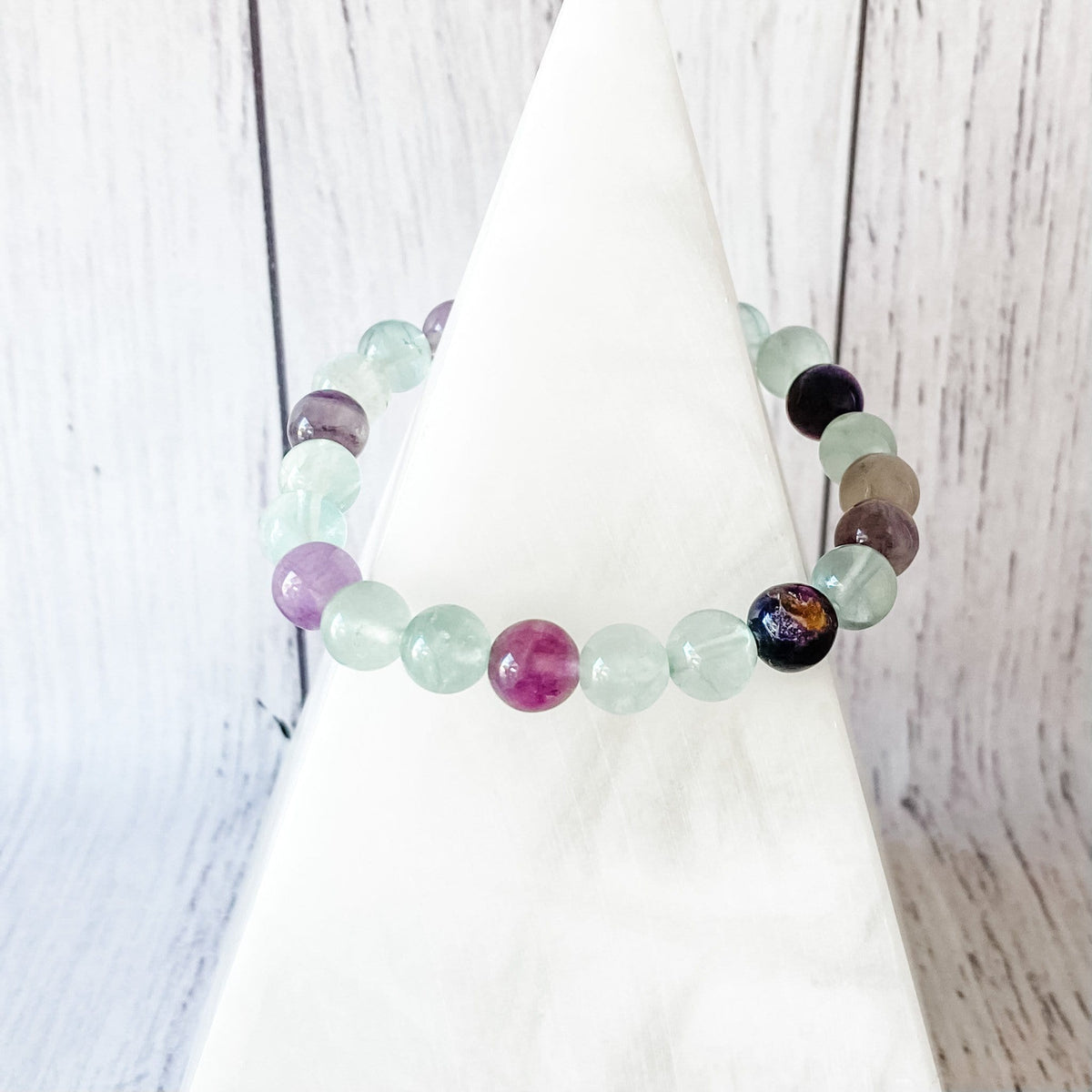 fluorite crystal beaded elastic stretch healing bracelet australia