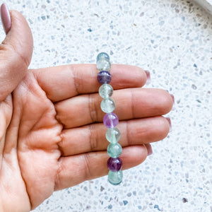 fluorite crystal beaded stretch stone healing chakra bracelet australia gemrox
