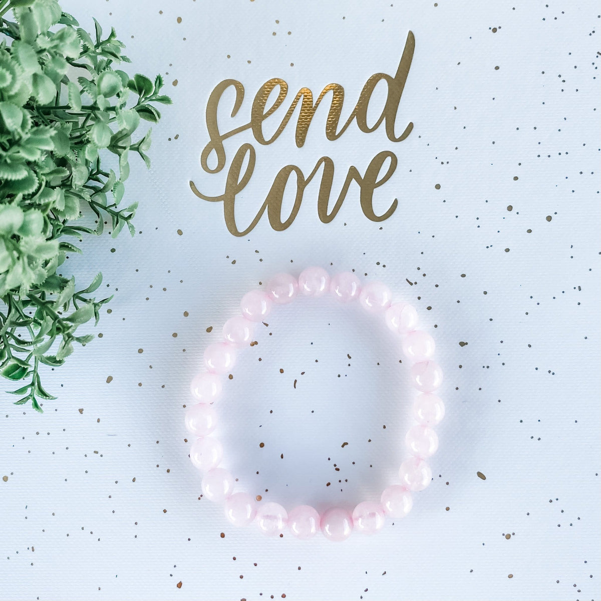 Rose quartz crystal beaded stretch elastic bracelet gemrox australia 