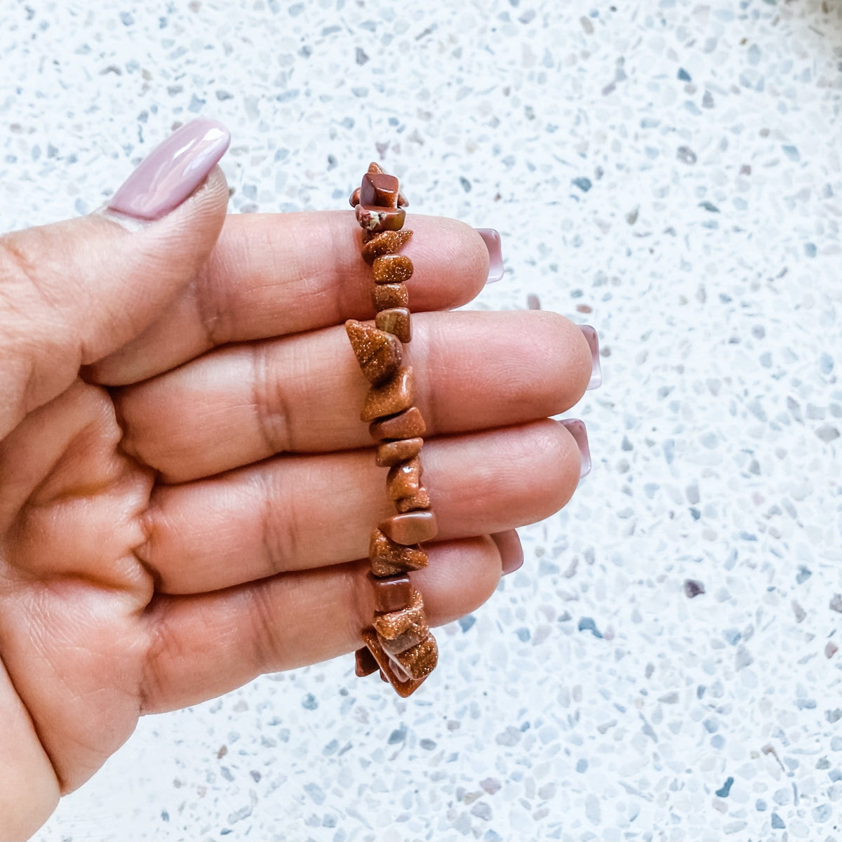 goldstone crystal chip healing elastic stretch bracelet australia