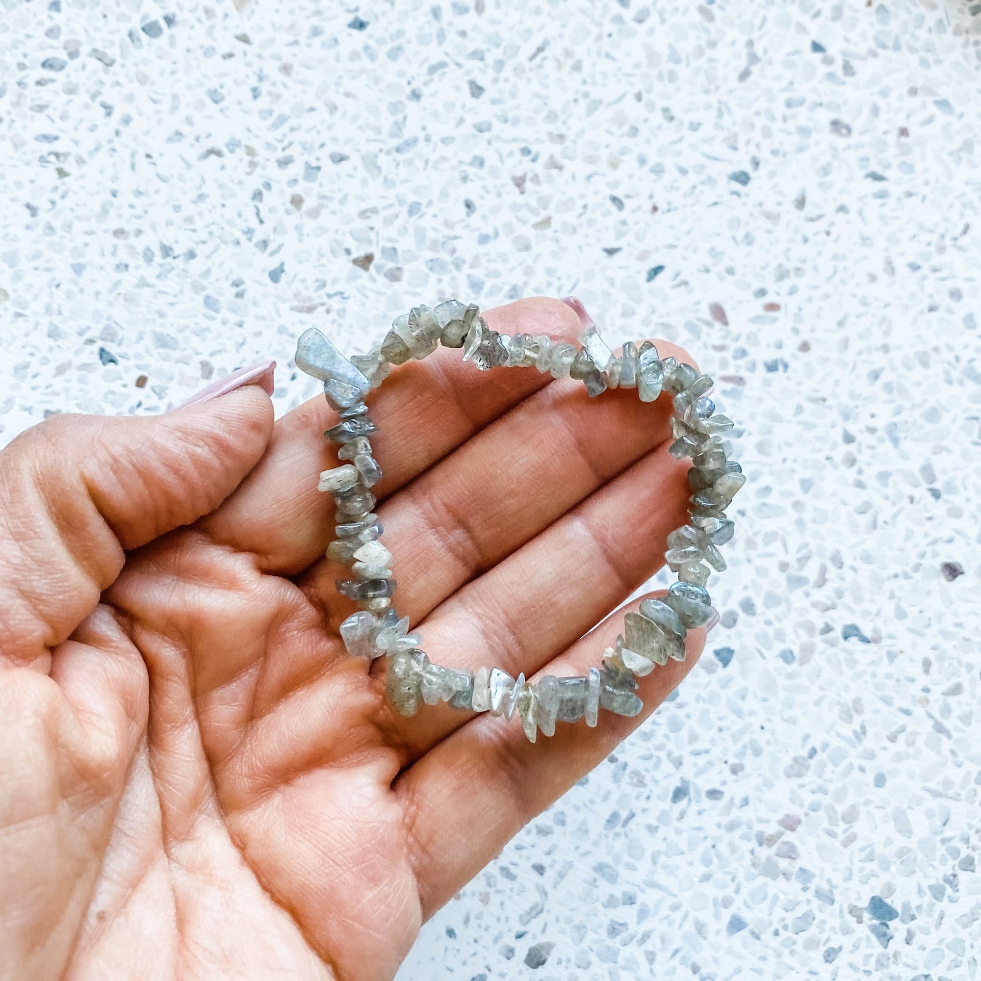 labradorite crystal healing chip elastic stretch bracelet australia