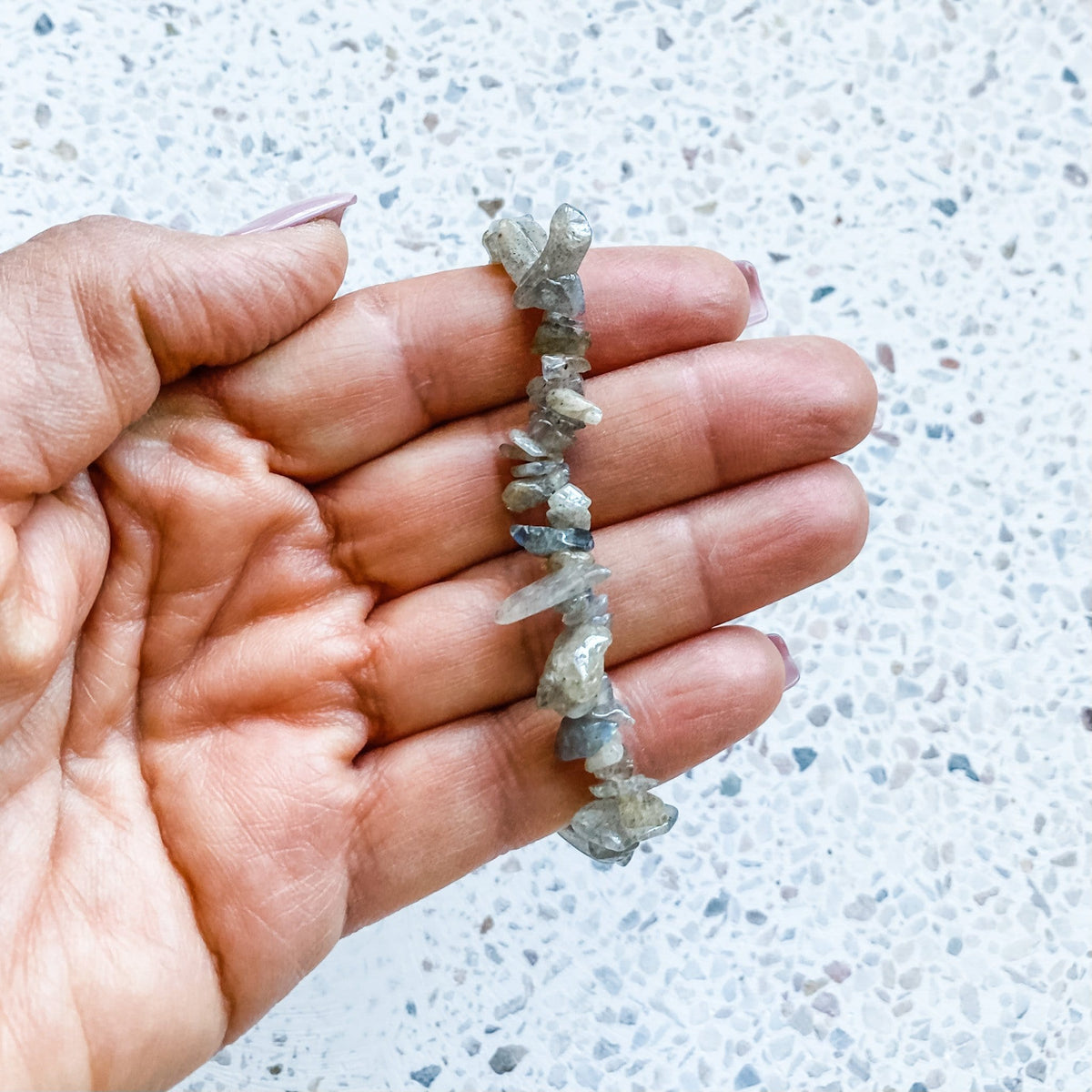 labradorite crystal healing chip elastic stretch bracelet australia