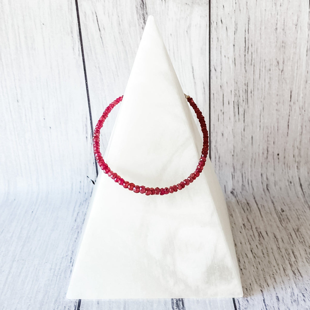 pink ruby crystal beaded silver bracelet gift valentines mothers day australia