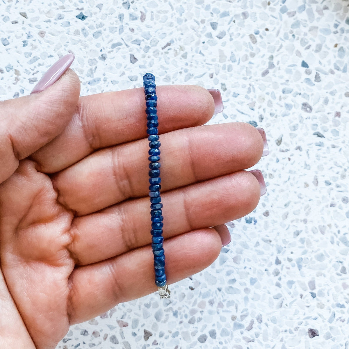 blue sapphire gemstone beaded bracelet silver mothers day gift birthday australia
