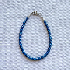blue sapphire gemstone beaded bracelet silver mothers day gift birthday australia