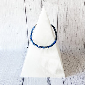 blue sapphire crystal beaded silver bracelet mothers day gift birthday australia
