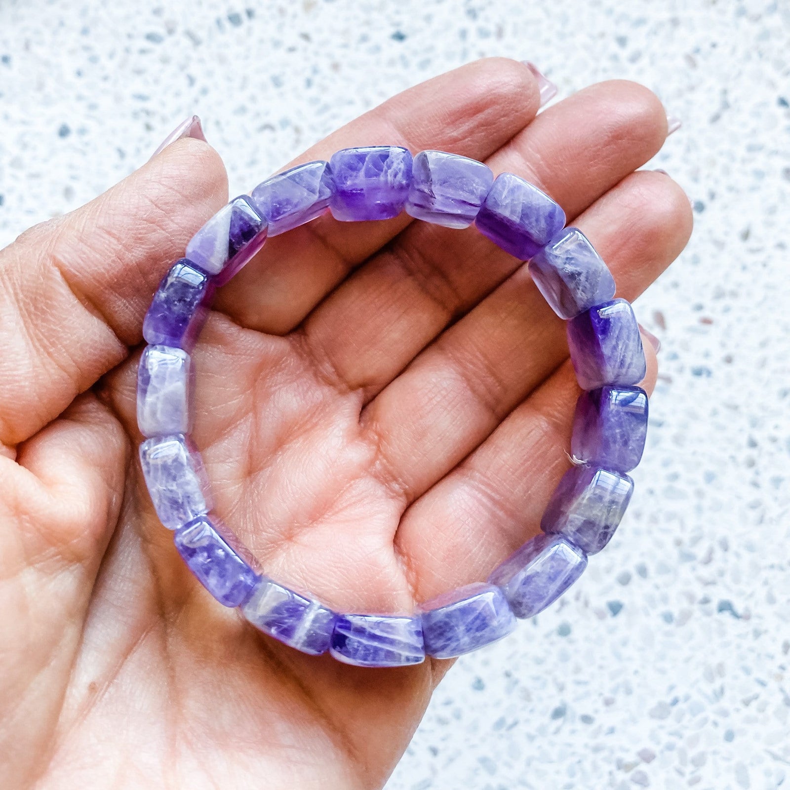 amethyst Crystal Stretch Beaded Elastic Bracelet