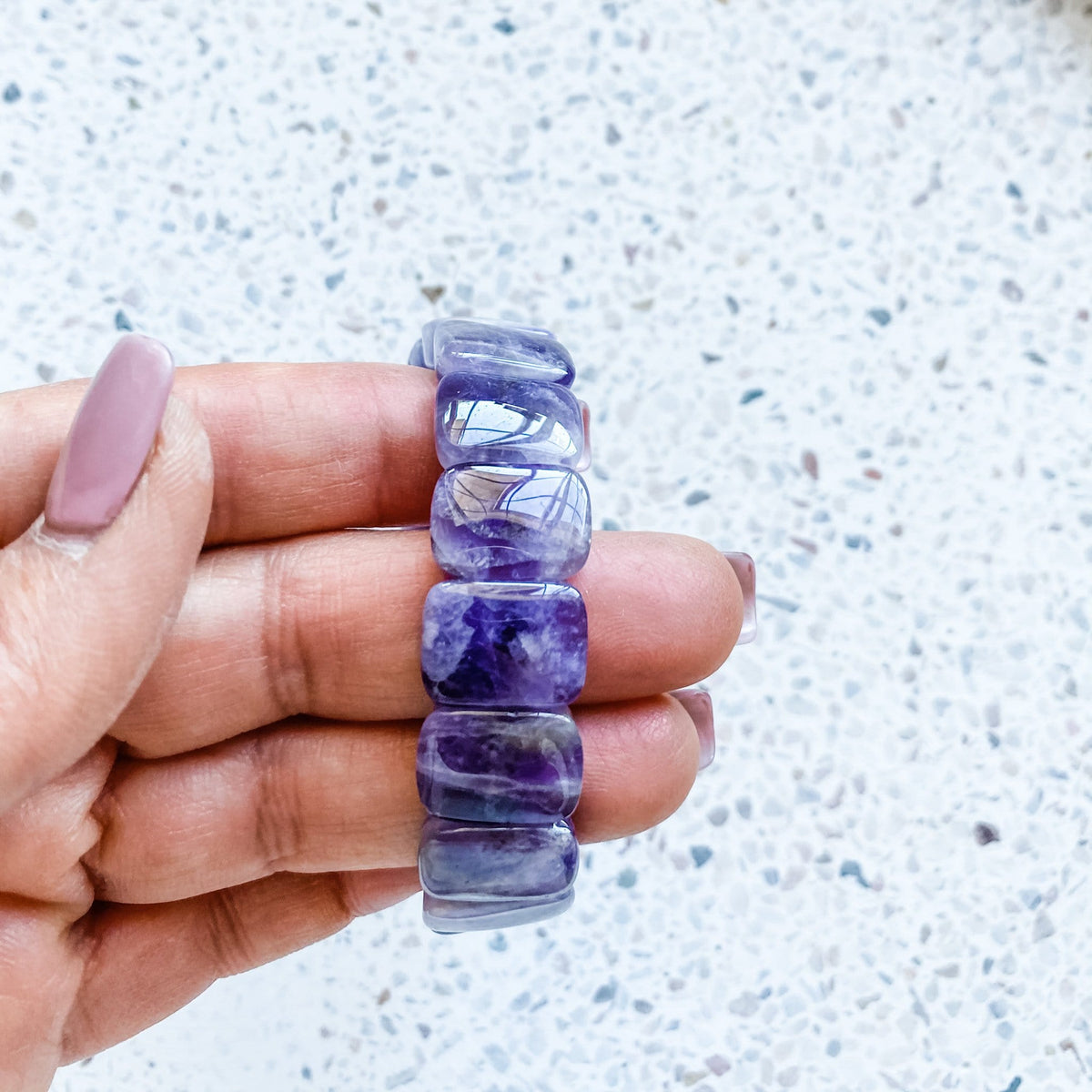 amethyst Crystal Stretch Beaded Elastic Bracelet