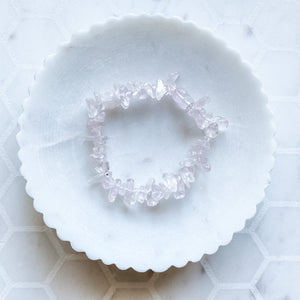 pink rose quartz crystal chip elastic stretch healing bracelet australia