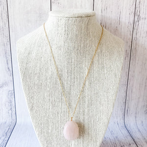 rose quartz crystal pink oval stone pendant gold australia