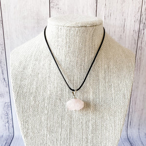 rose quartz crystal polished faceted stone pendant necklace choker australia