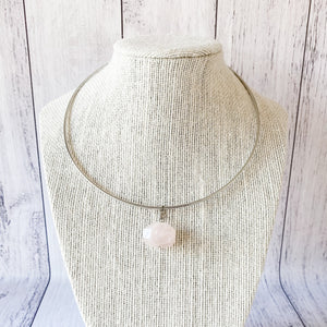 rose quartz crystal polished faceted stone pendant necklace choker australia