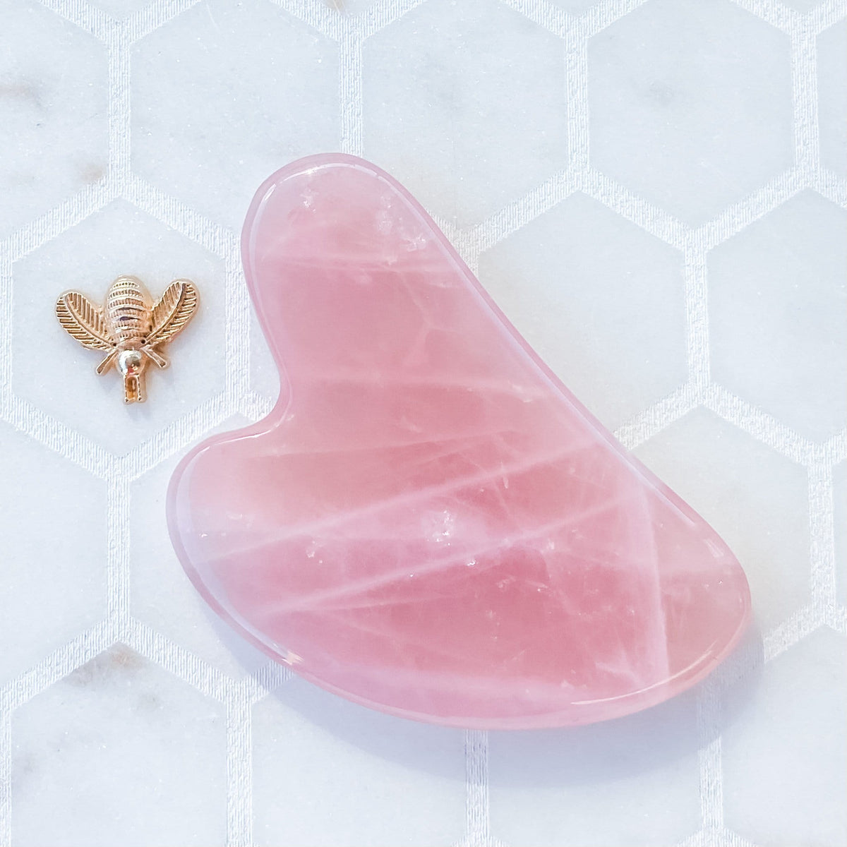 rose quartz crystal heart shaped stone gua sha tool gemrox australia
