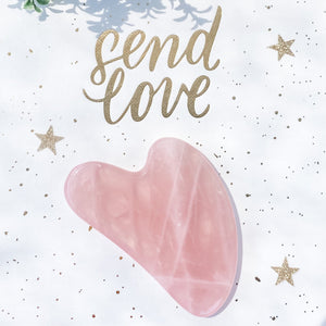 rose quartz crystal heart shaped gua sha facial tool massaging anti aging australia