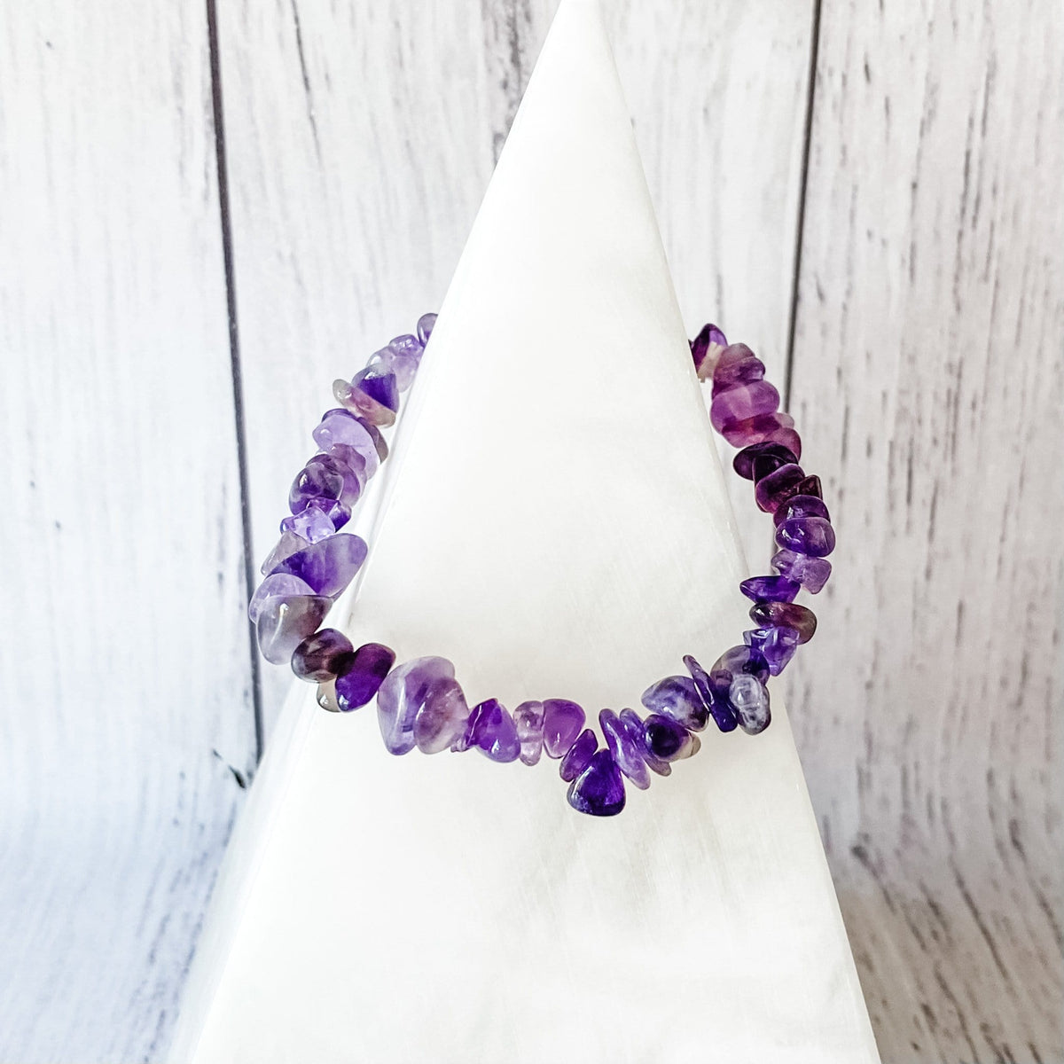 Amethyst Crystal Stretch Elastic Chip Healing Bracelet
