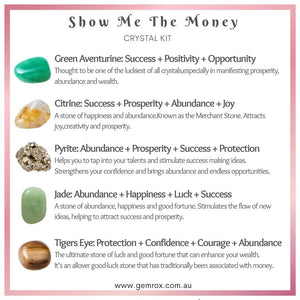 s706 Manifest money wealth prosperity crystal kit tumbles stones australia crystal kits australia gemrix sydney