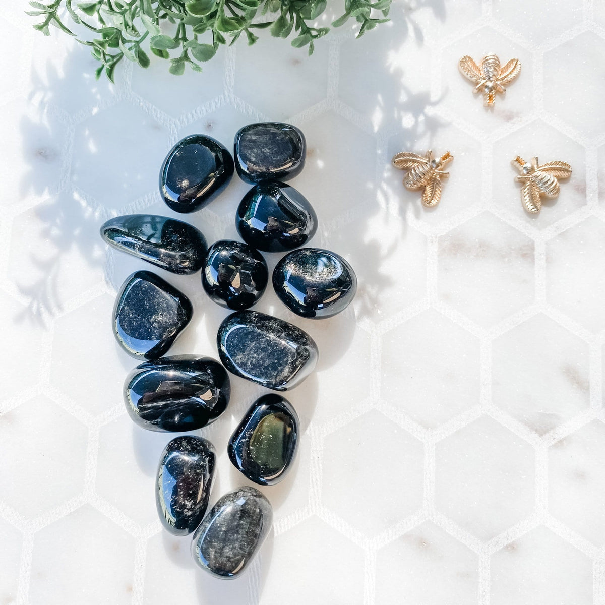 black obsidian crystal tumbled stone australia