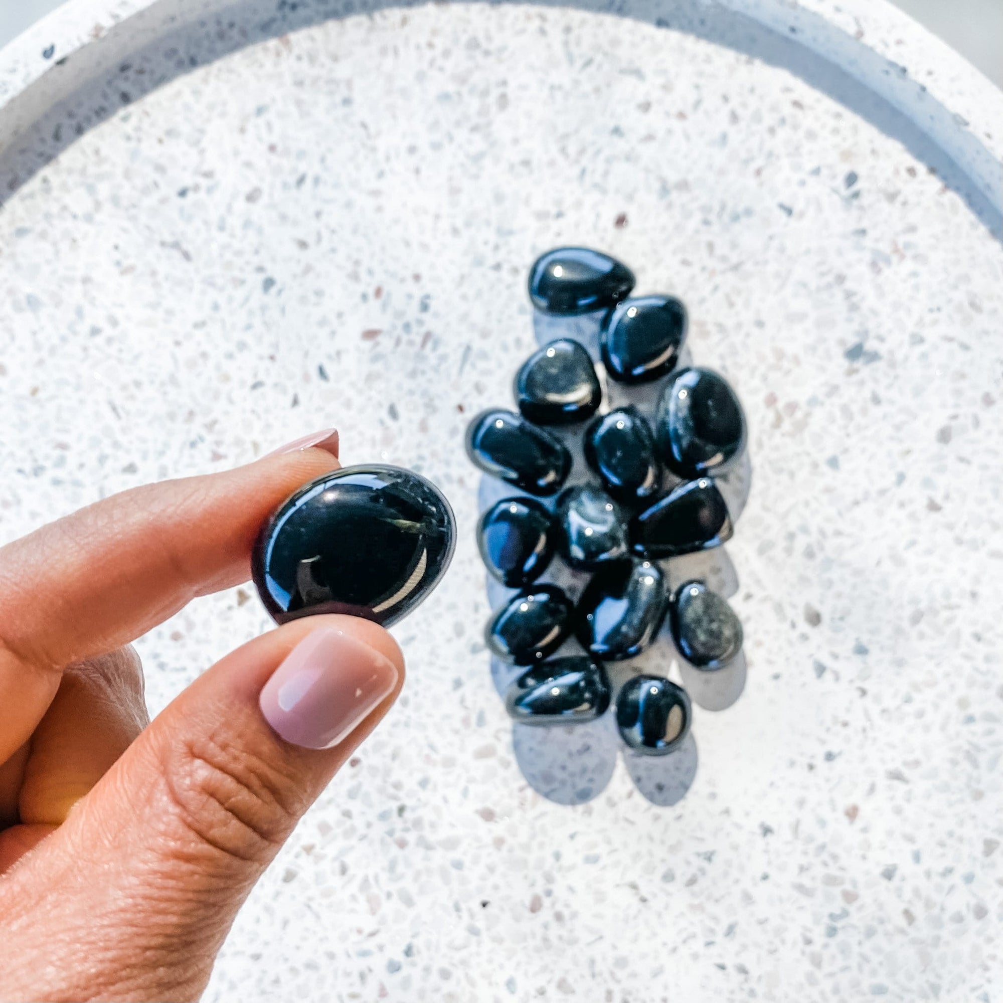 black obsidian crystal tumbled stone australia