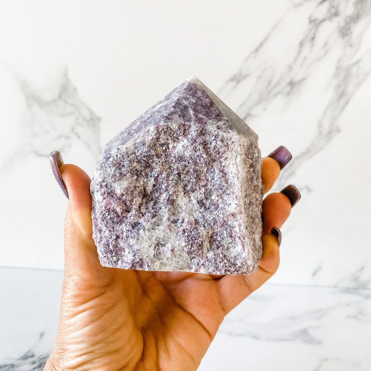 lepidolite crystal raw base polished point stone gemrox australia