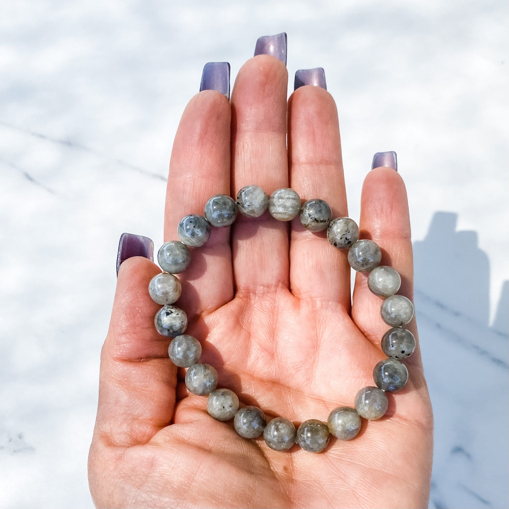 Labradorite Bracelet With Heart Charm – moon soul