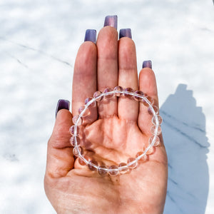 clear quartz crystal beaded stone stretch 8mm healing bracelet australia