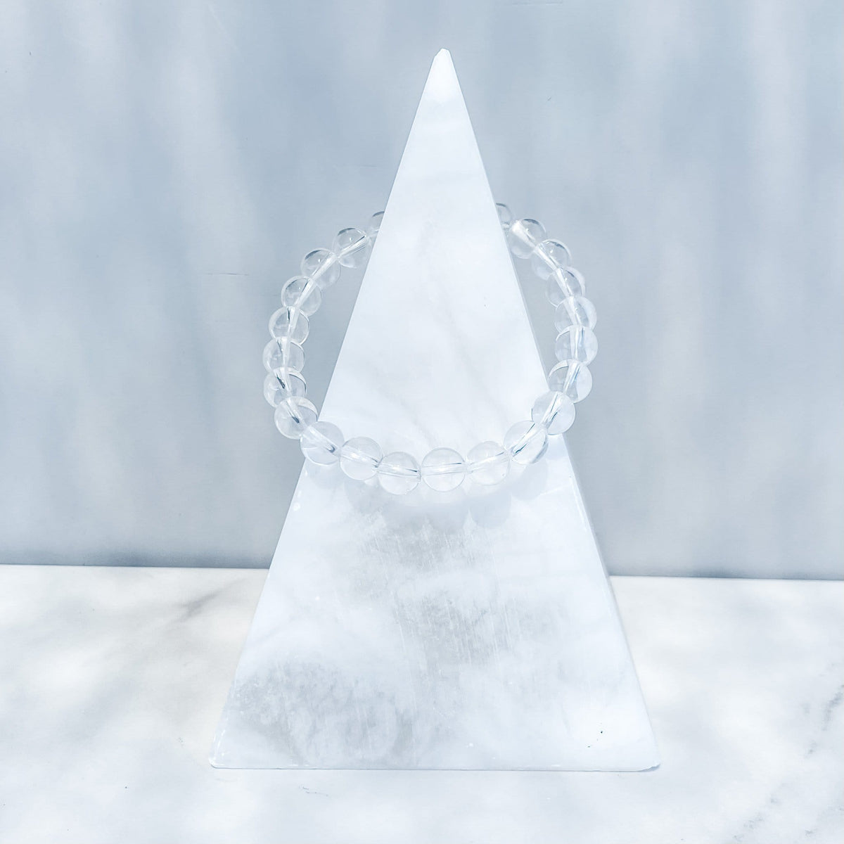 clear quartz crystal beaded stone stretch elastic bracelet gemrox australia